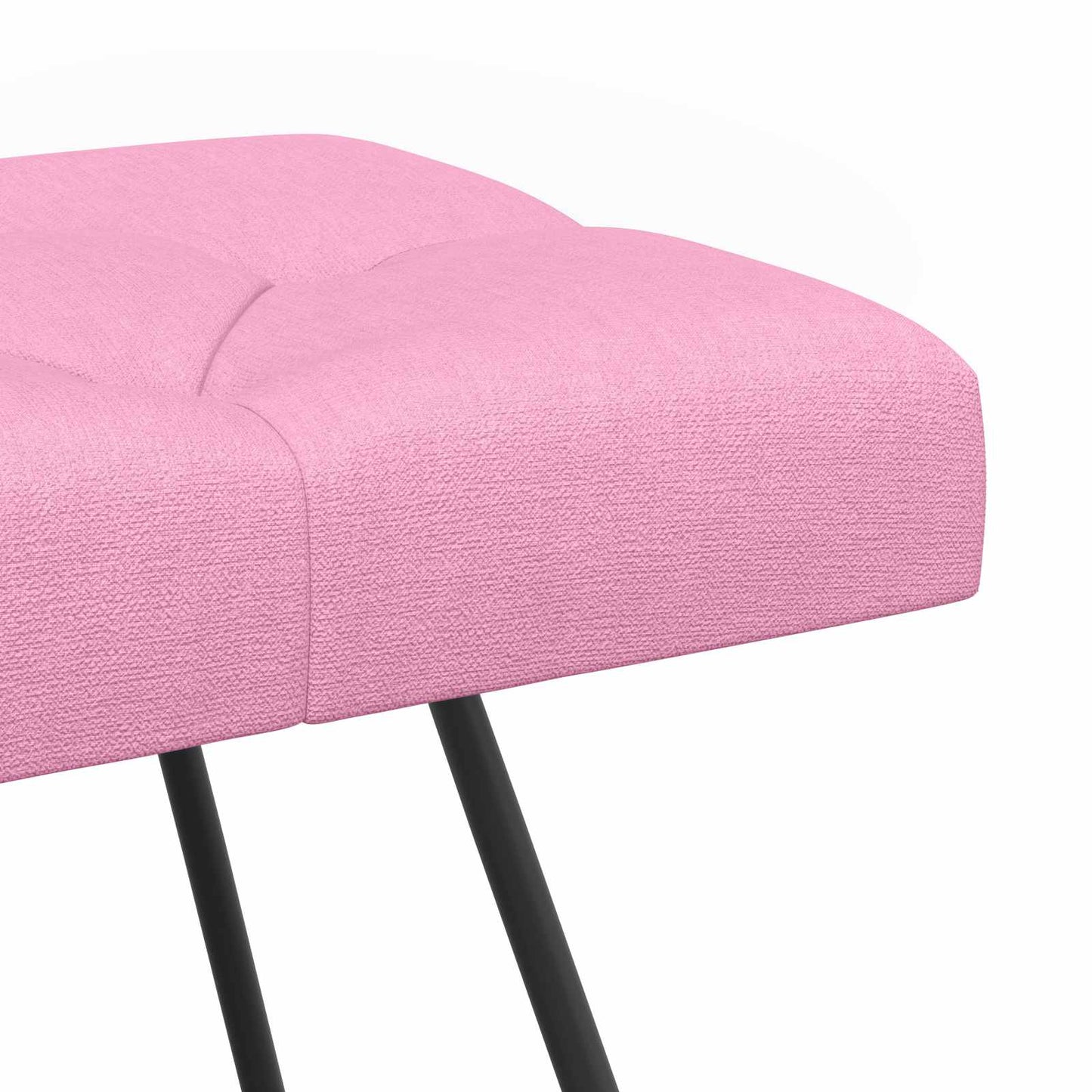 Bænk med knap tufting Lyserød 110 x 40 x 46 cm Stof