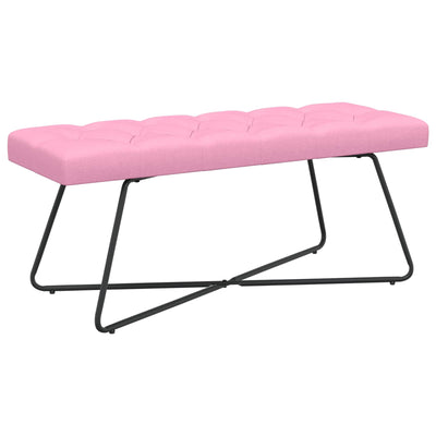 Bænk med knap tufting Lyserød 110 x 40 x 46 cm Stof