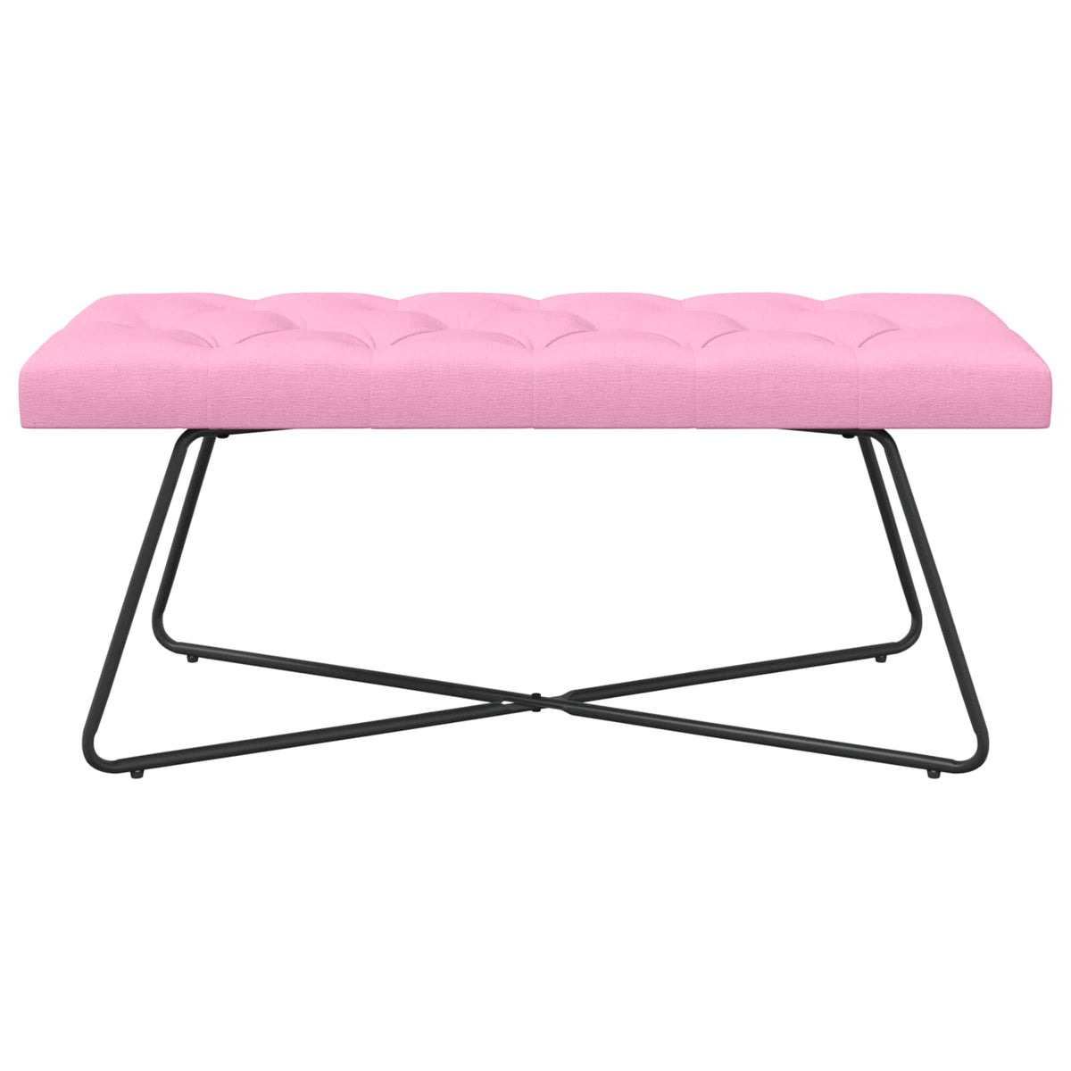 Bænk med knap tufting Lyserød 110 x 40 x 46 cm Stof