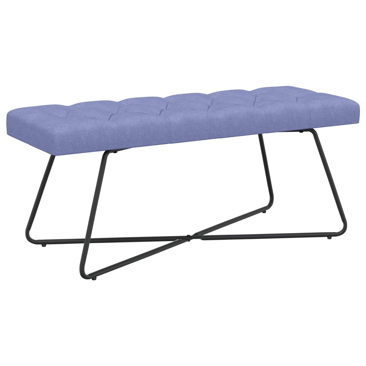 Bænk med knap tufting Jeans blå 110 x 40 x 46 cm Stof