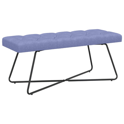 Bænk med knap tufting Jeans blå 110 x 40 x 46 cm Stof
