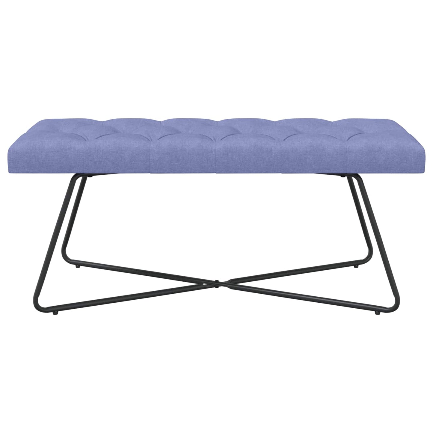 Bænk med knap tufting Jeans blå 110 x 40 x 46 cm Stof