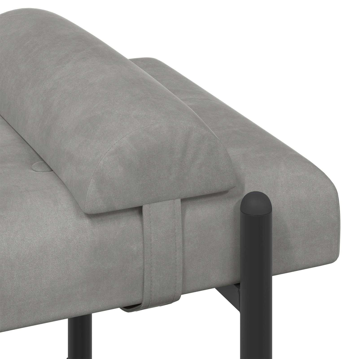 Knappet bænk med puder Lysegrå 110 x 40 x 46 cm Fløjl