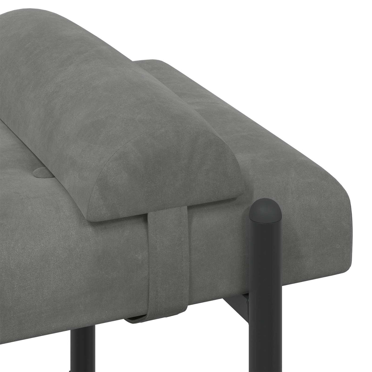 Knappet bænk med puder Mørkegrå 110 x 40 x 46 cm Fløjl