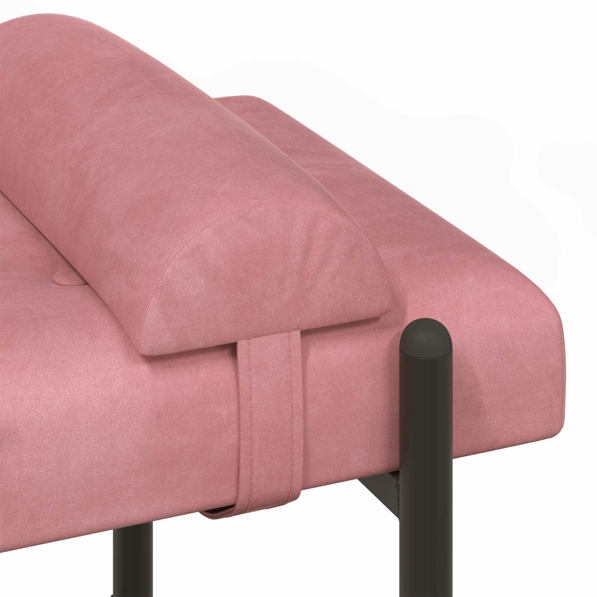 Knappet bænk med puder Lyserød 110 x 40 x 46 cm Fløjl