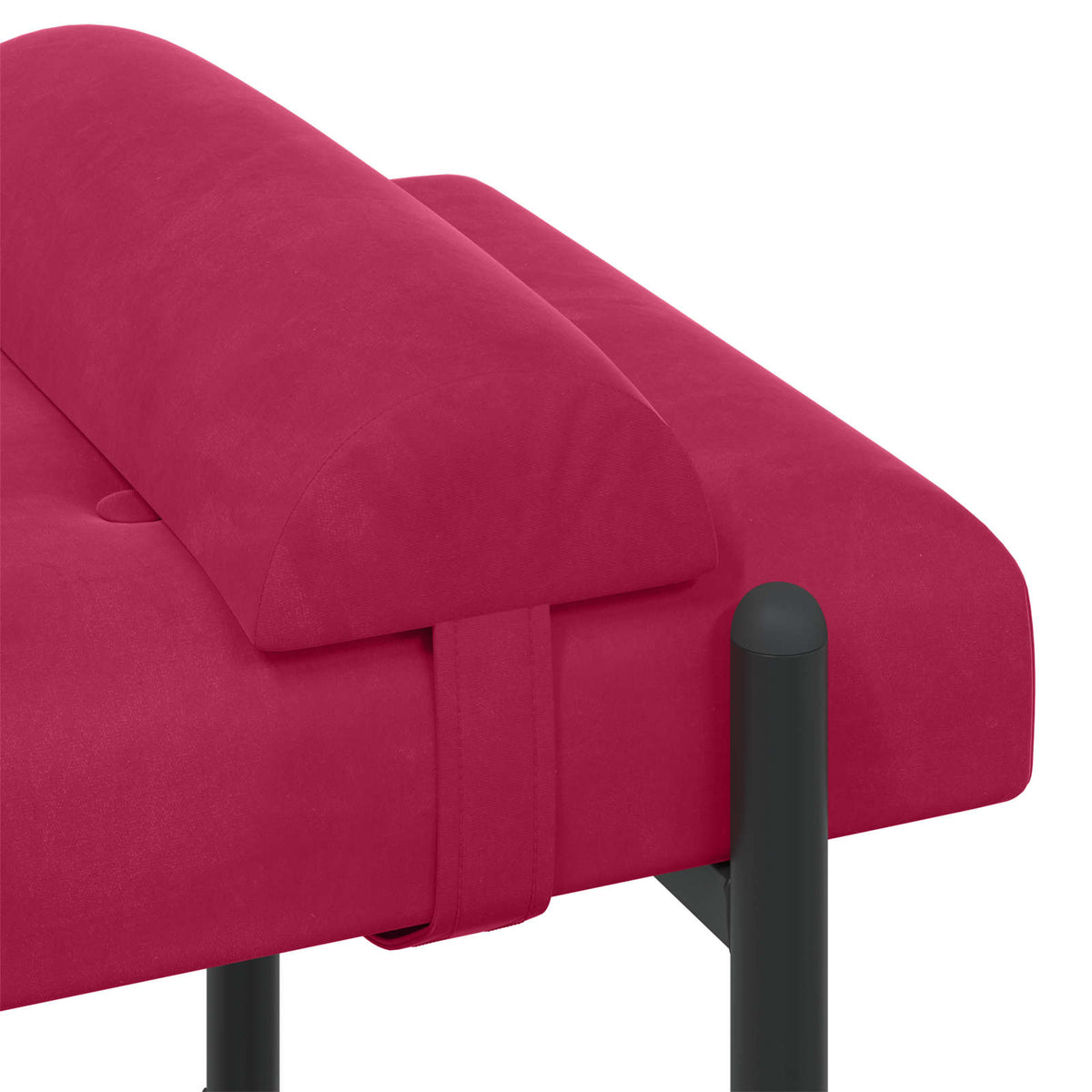 Knappet bænk med puder Vinrød 110 x 40 x 46 cm Fløjl