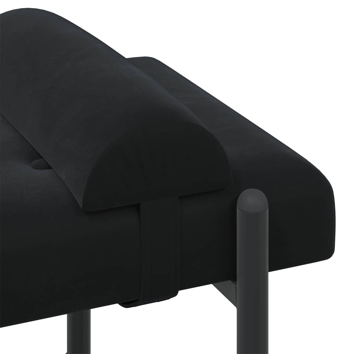 Knappet bænk med puder Sort 110 x 40 x 46 cm Fløjl