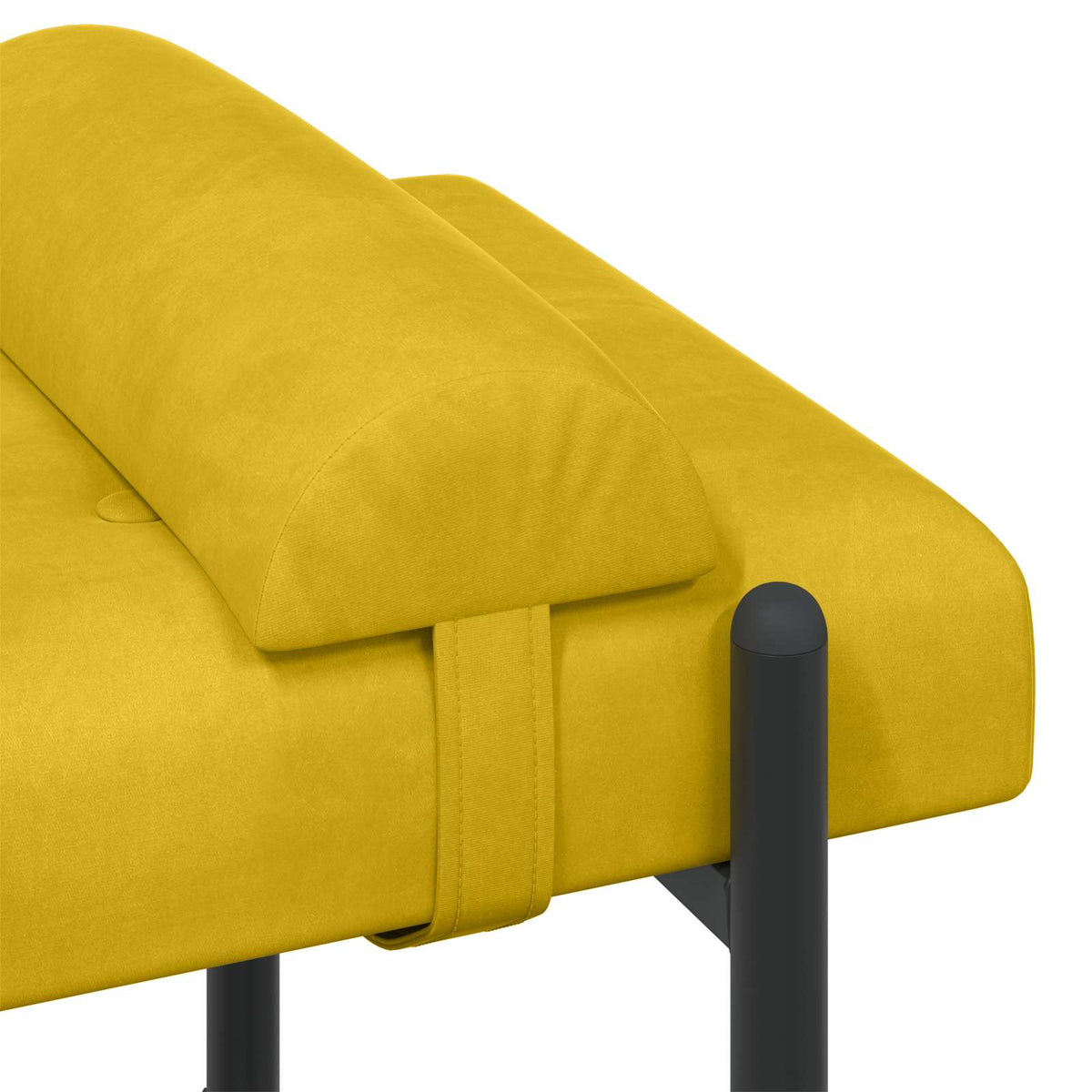 Knappet bænk med puder Gul 110 x 40 x 46 cm Fløjl