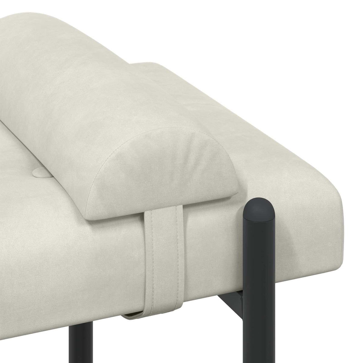 Knappet bænk med puder Cremefarvet 110 x 40 x 46 cm Fløjl