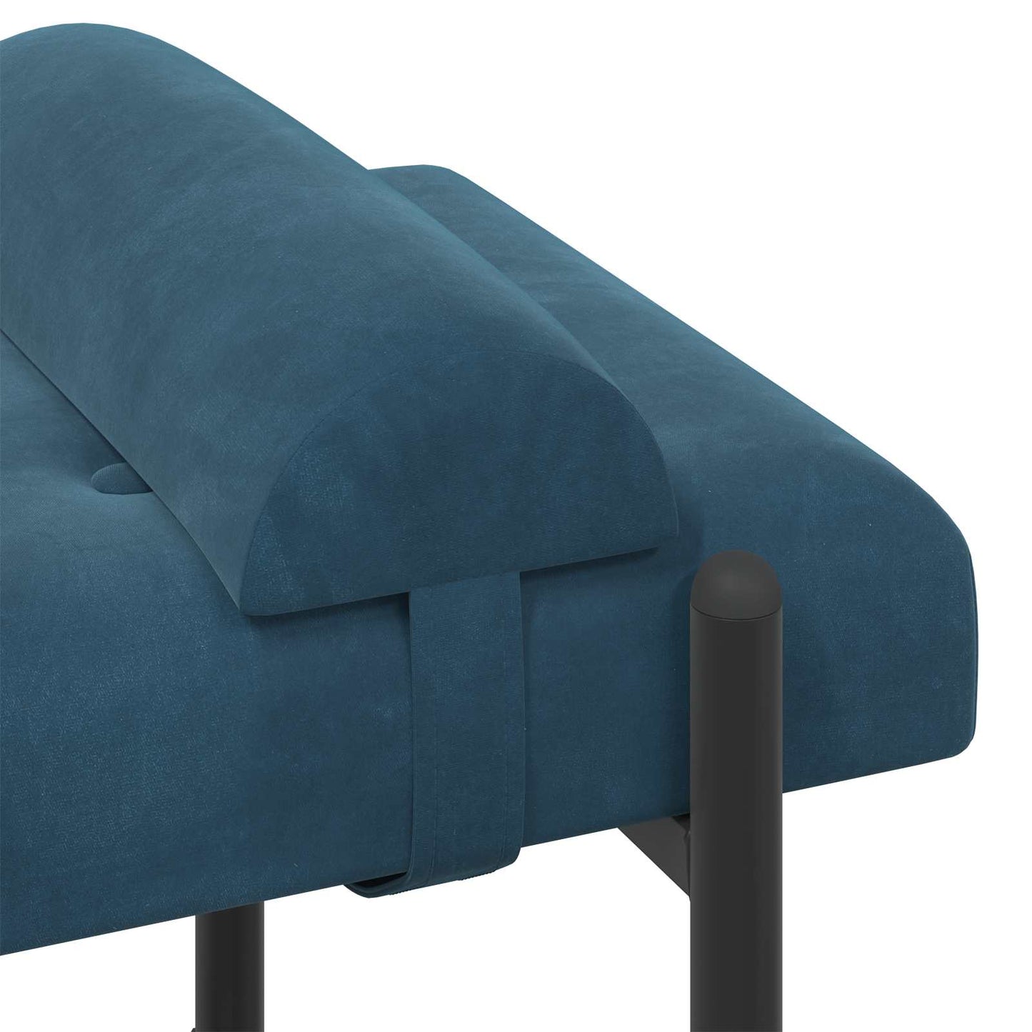 Knappet bænk med puder Blå 110 x 40 x 46 cm Fløjl