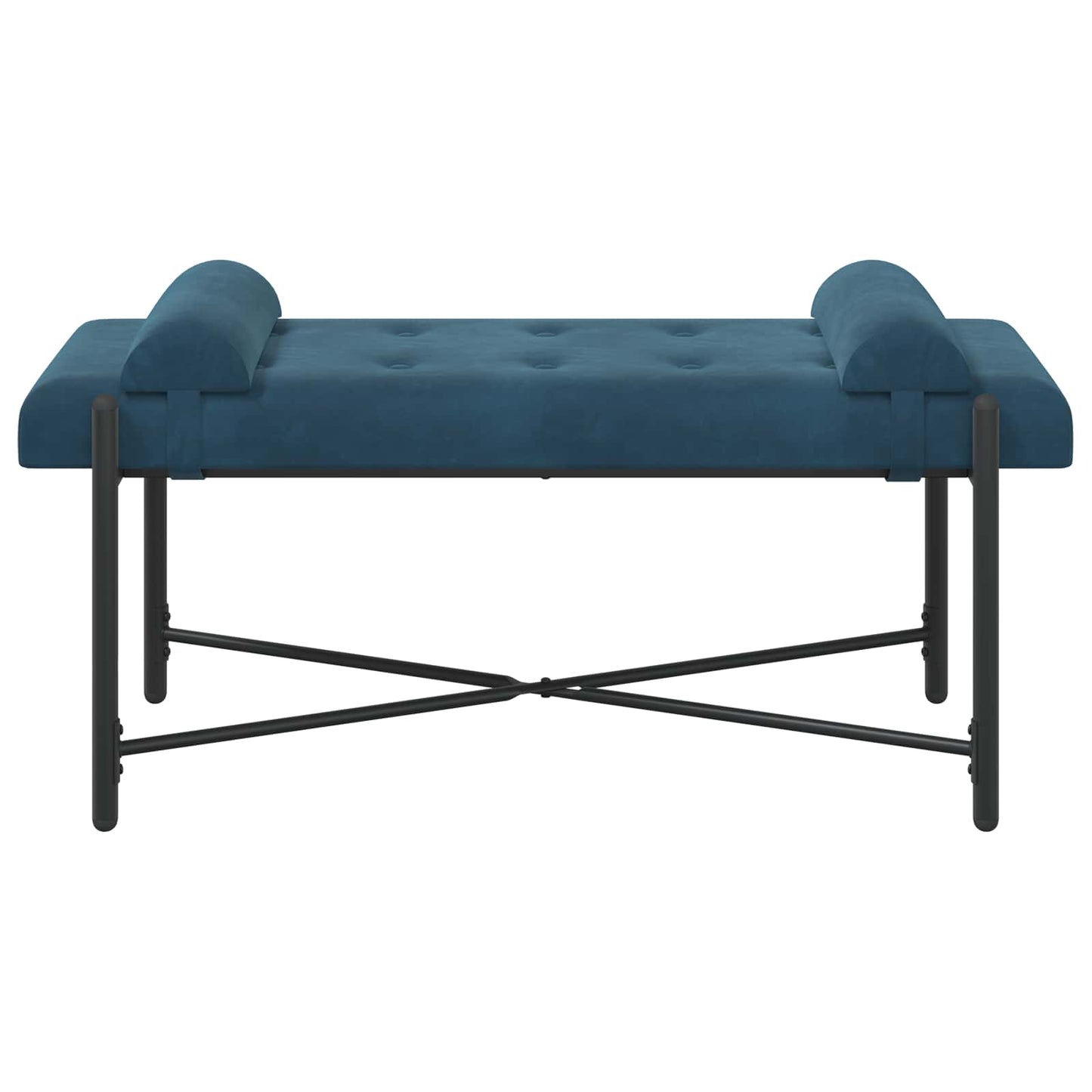 Knappet bænk med puder Blå 110 x 40 x 46 cm Fløjl