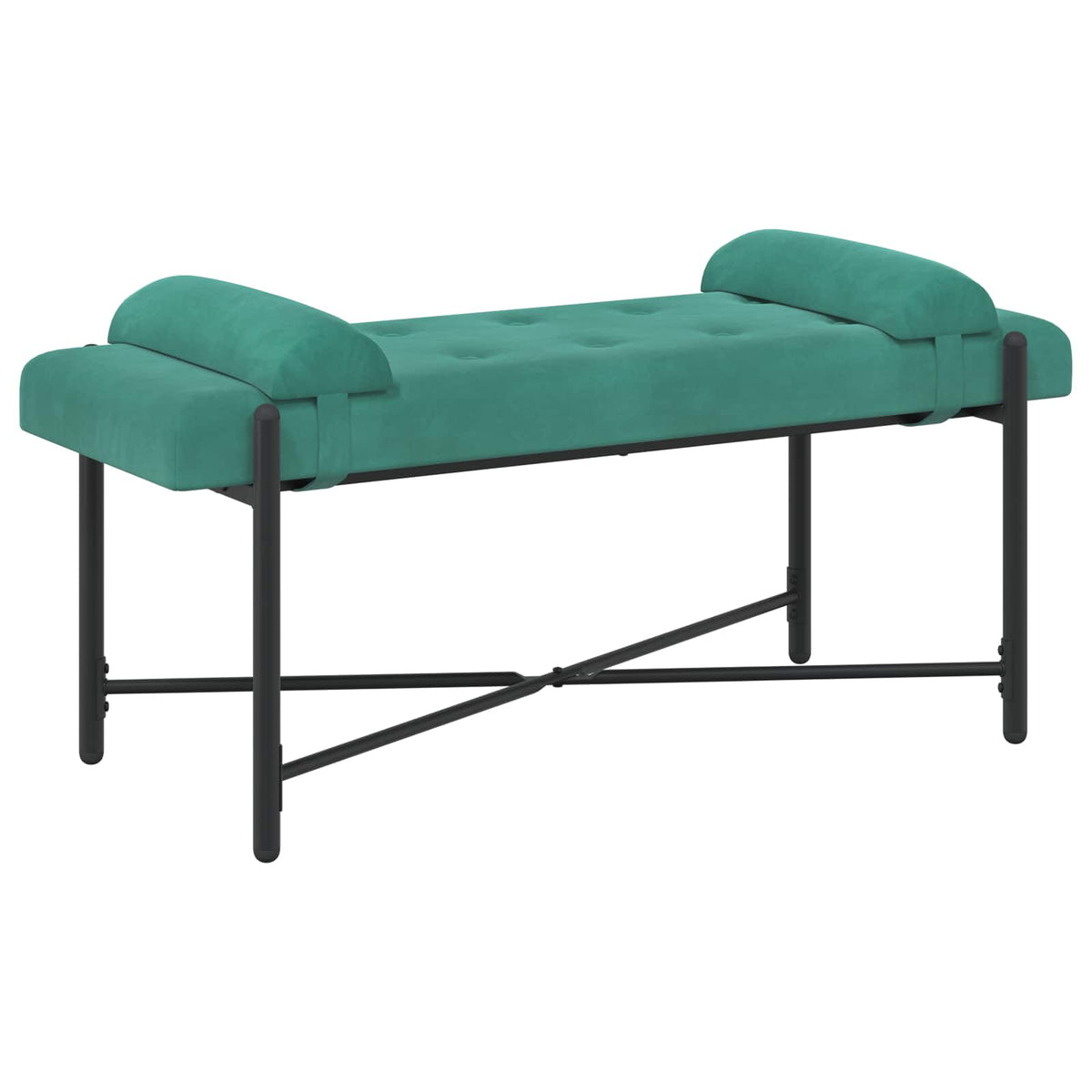 Knappet bænk med puder Turkis 110 x 40 x 46 cm Fløjl