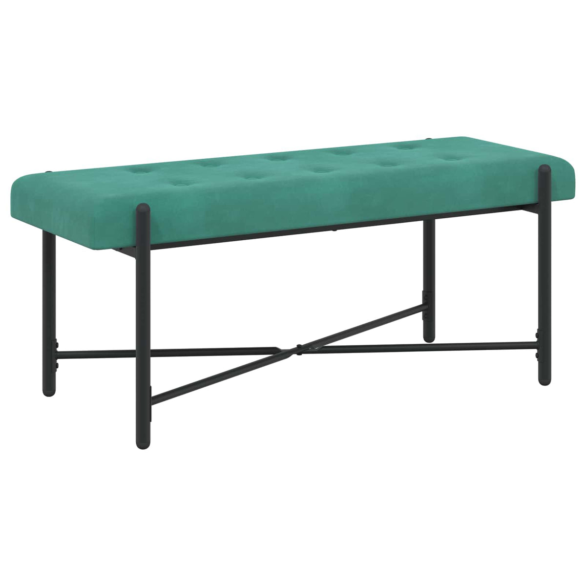 Knappet bænk med puder Turkis 110 x 40 x 46 cm Fløjl