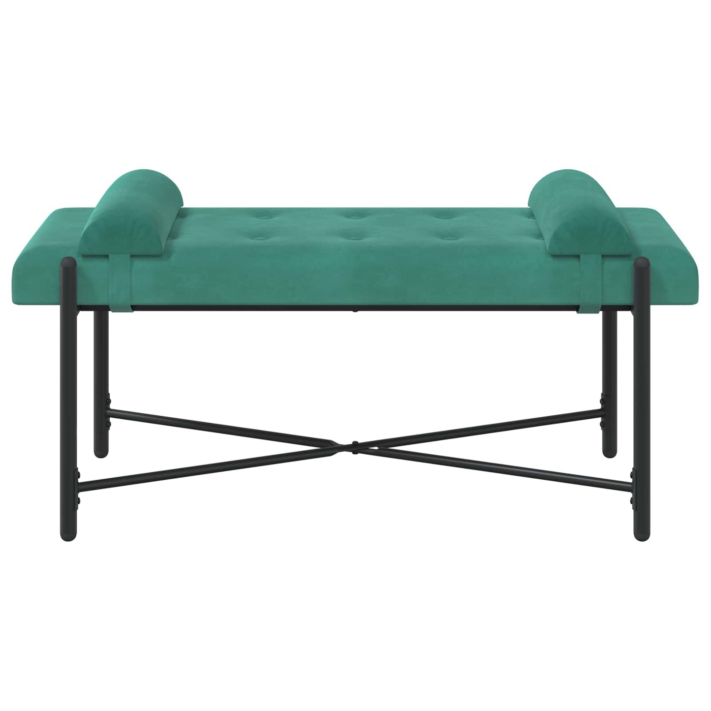 Knappet bænk med puder Turkis 110 x 40 x 46 cm Fløjl