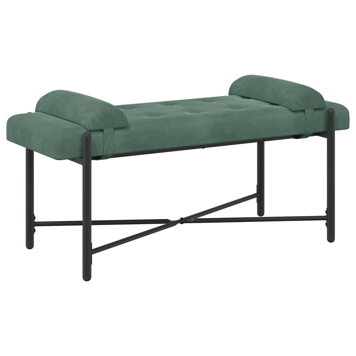 Knappet bænk med puder Havgrøn 110 x 40 x 46 cm Fløjl