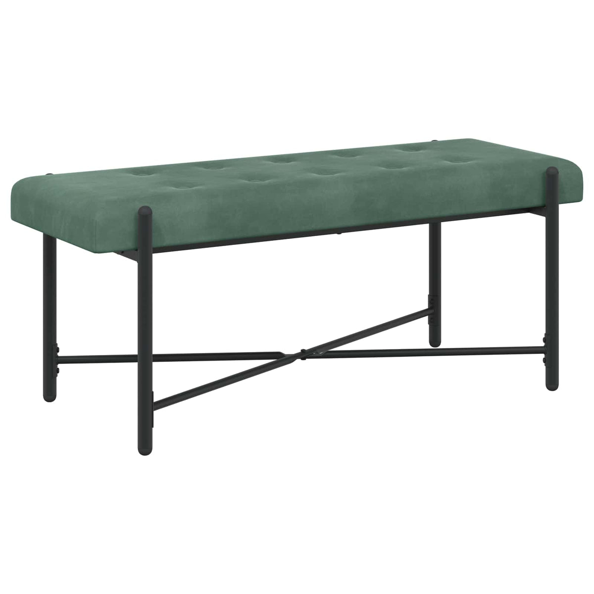 Knappet bænk med puder Havgrøn 110 x 40 x 46 cm Fløjl