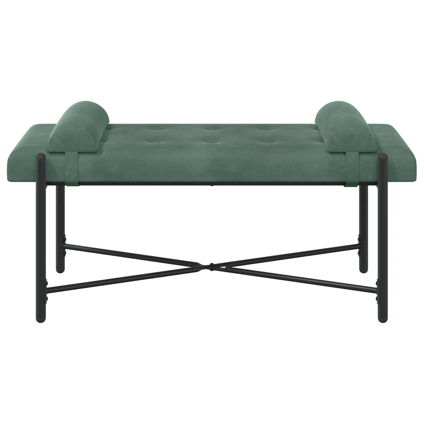 Knappet bænk med puder Havgrøn 110 x 40 x 46 cm Fløjl