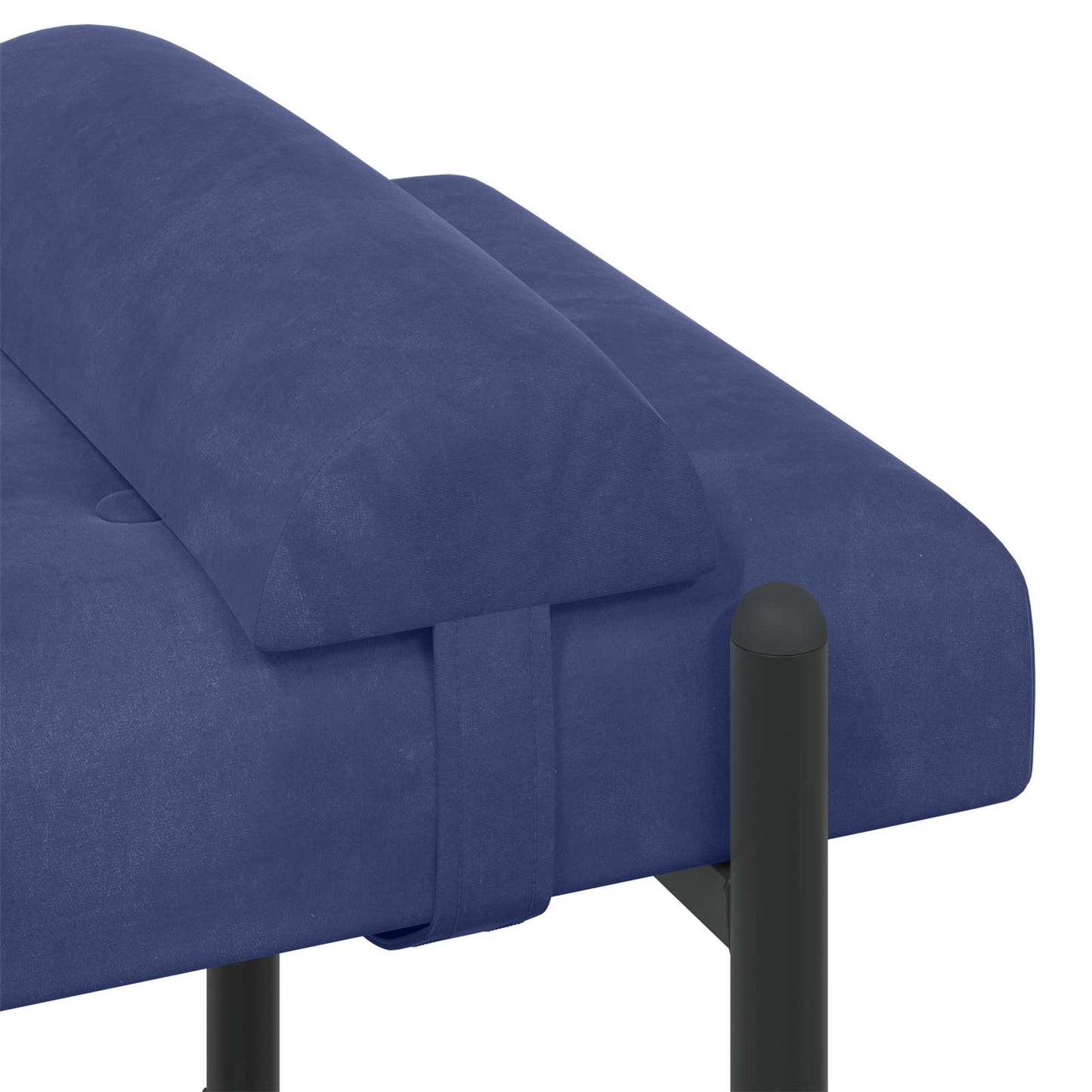 Knappet bænk med puder Politi blå 110 x 40 x 46 cm Fløjl