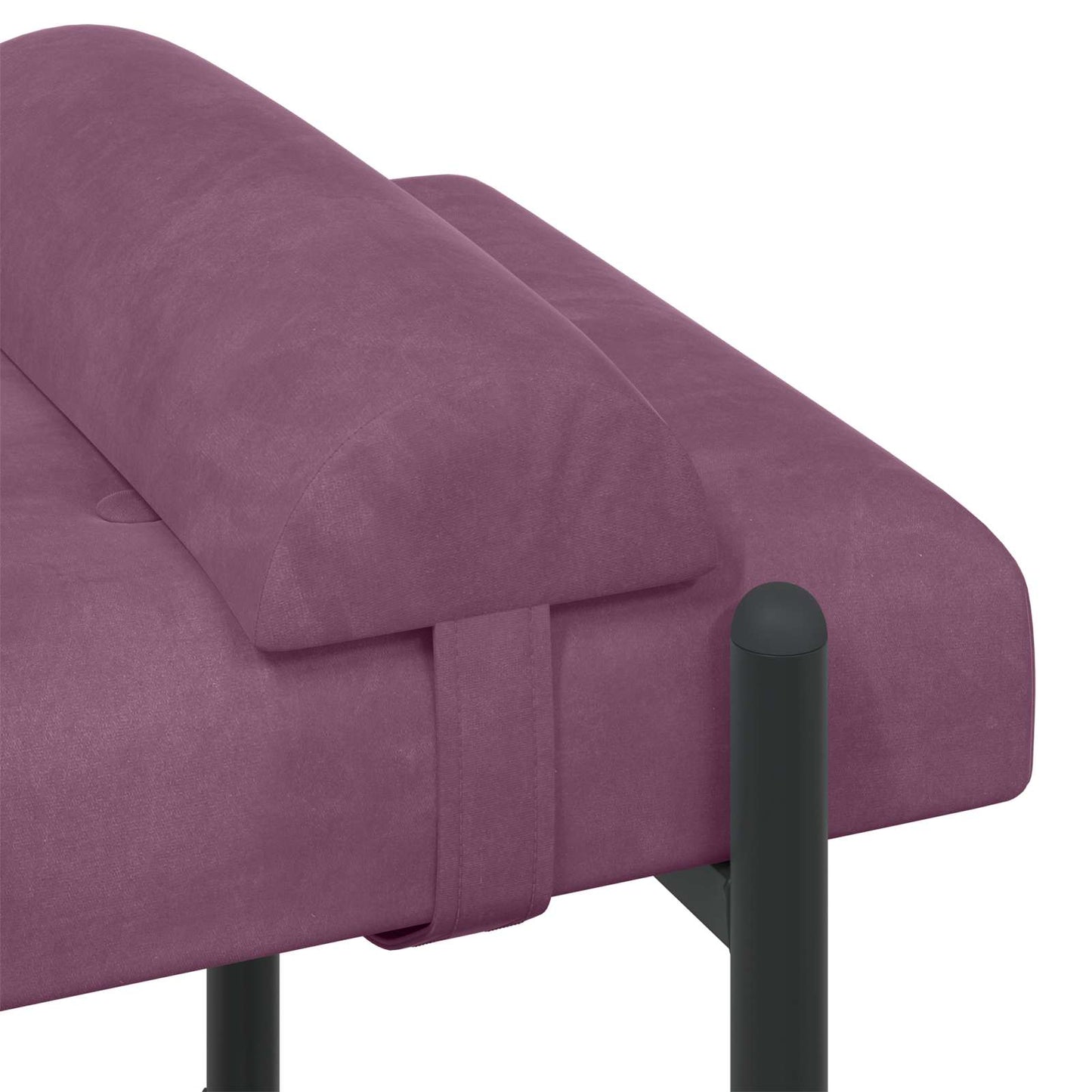 Knappet bænk med puder Lilla 110 x 40 x 46 cm Fløjl