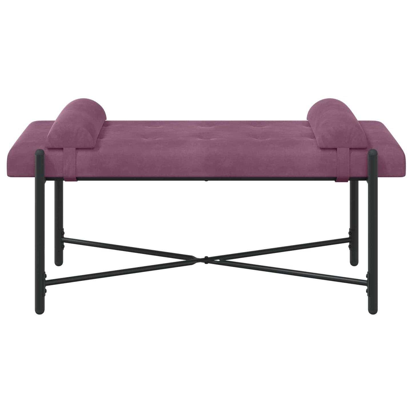 Knappet bænk med puder Lilla 110 x 40 x 46 cm Fløjl