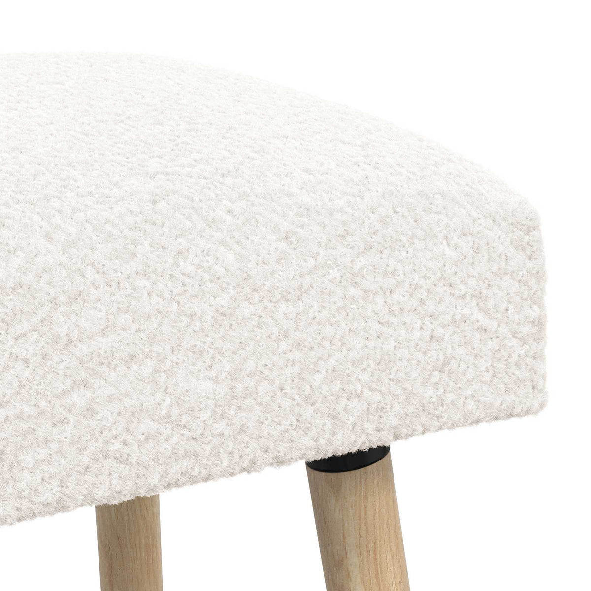bænk Ensfarvet Cremefarvet 60 x 40 x 45 cm Bouclé