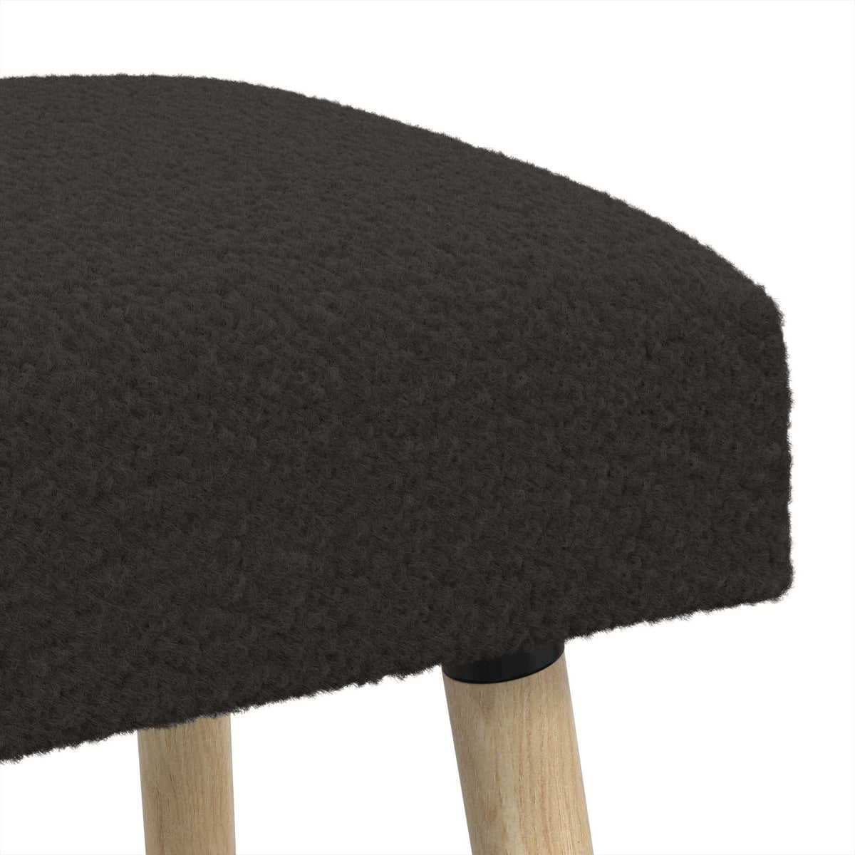 bænk Ensfarvet Sort 60 x 40 x 45 cm Bouclé