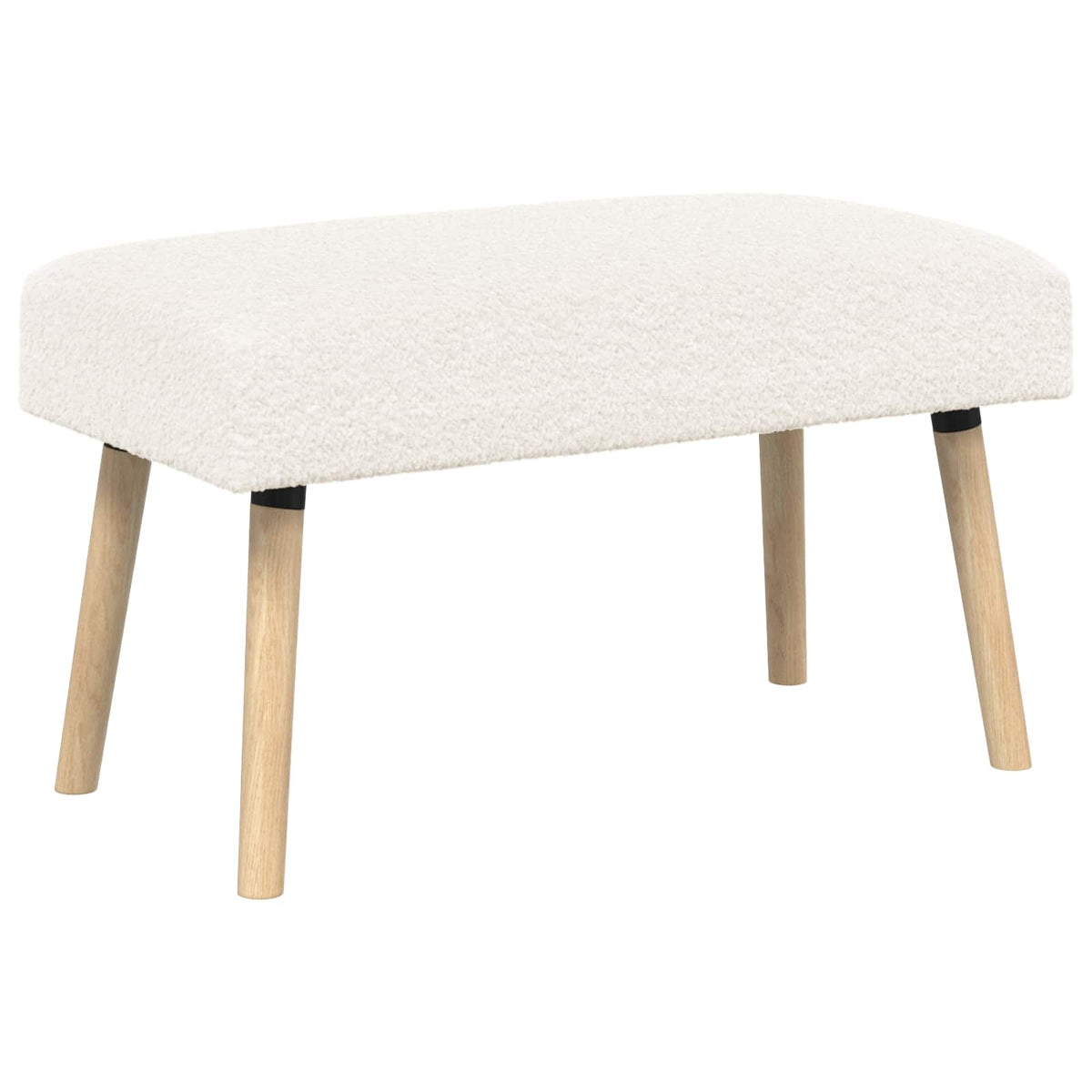 bænk Ensfarvet Cremefarvet 80 x 40 x 46 cm Bouclé