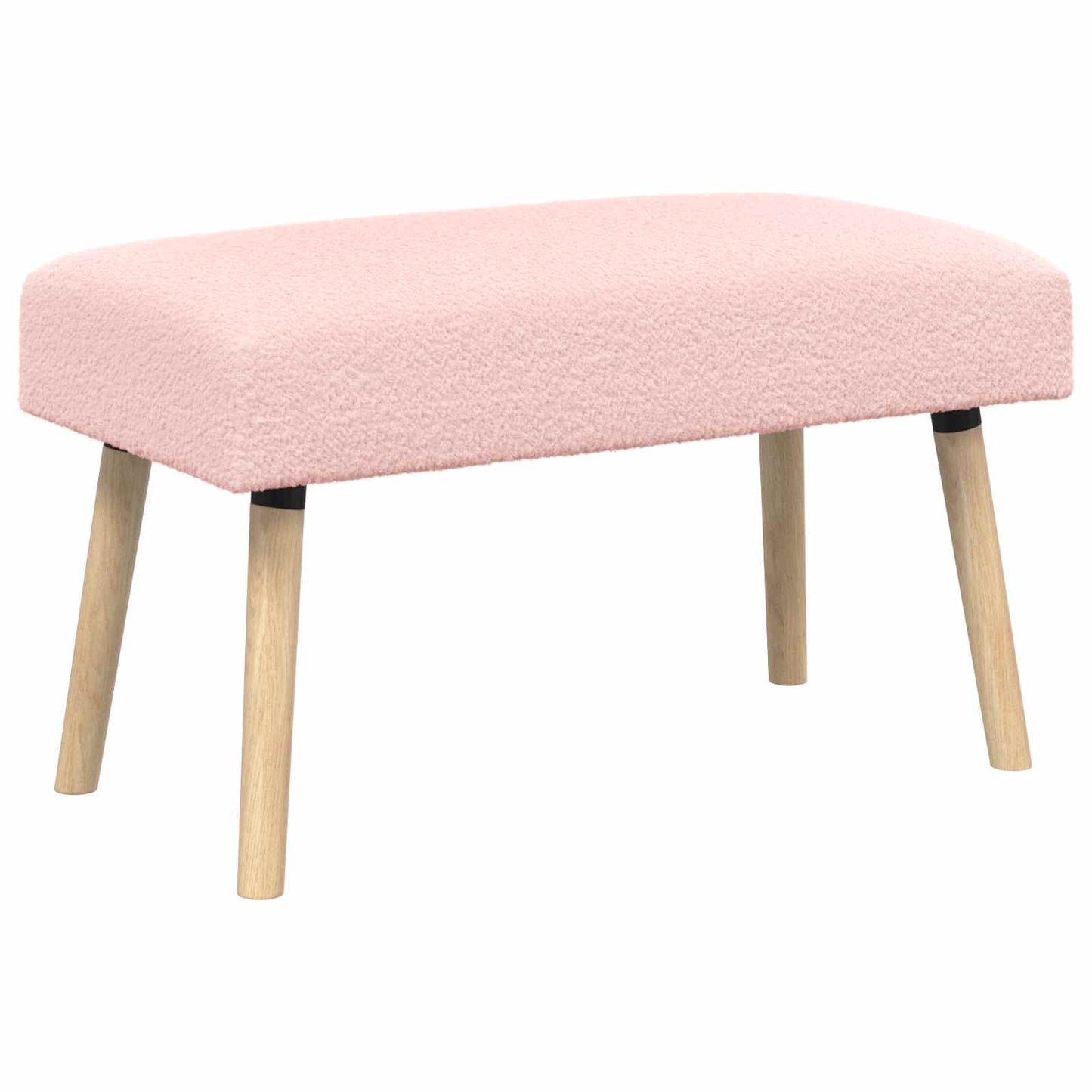 bænk Ensfarvet Lyserød 80 x 40 x 46 cm Bouclé