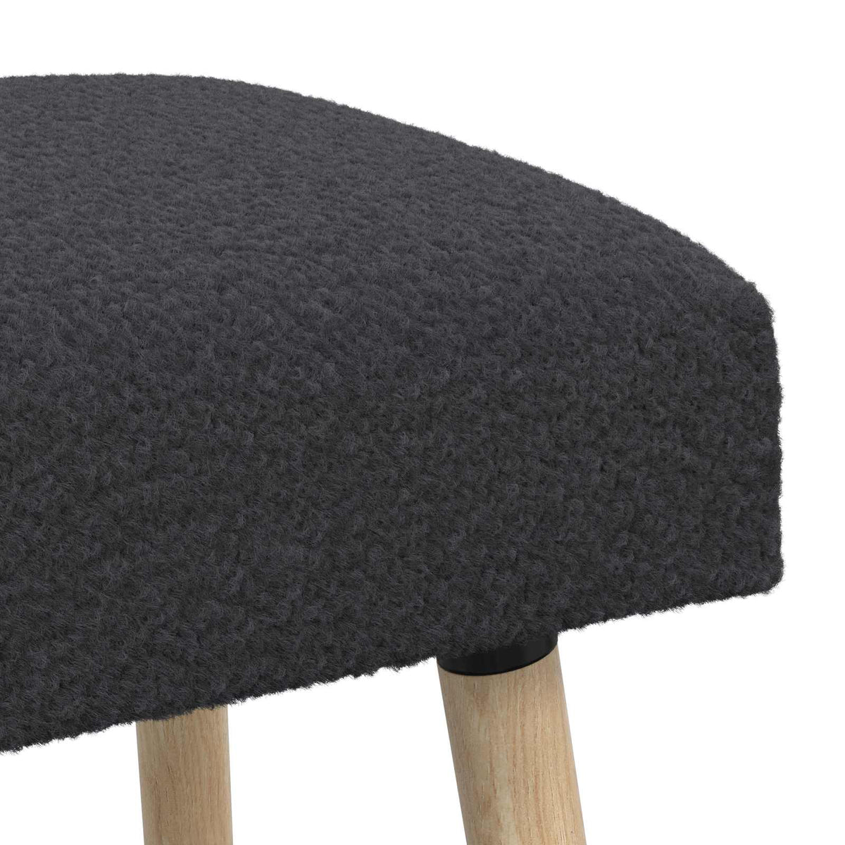 bænk Ensfarvet Mørkegrå 80 x 40 x 46 cm Bouclé