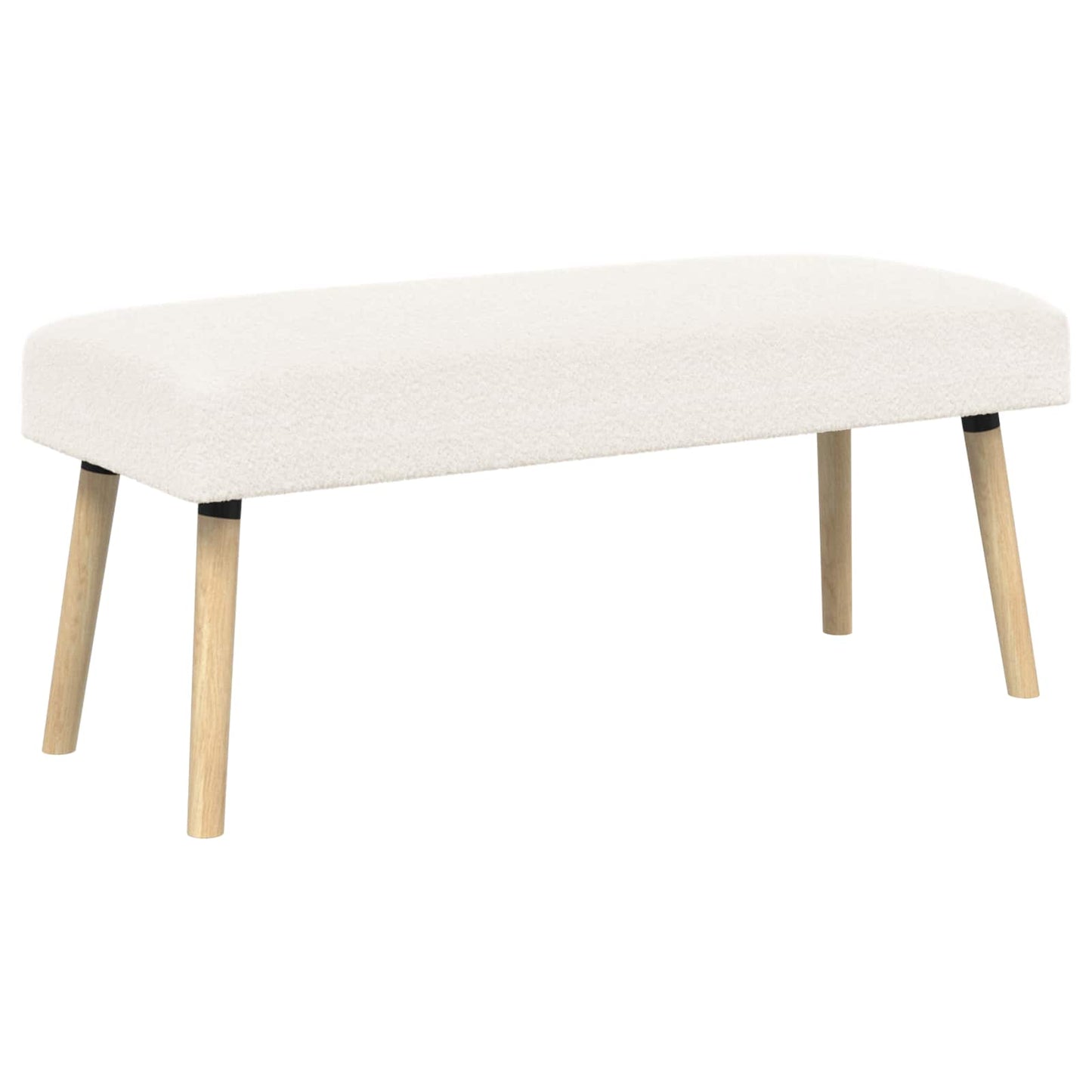 bænk Ensfarvet Cremefarvet 110 x 40 x 46 cm Bouclé