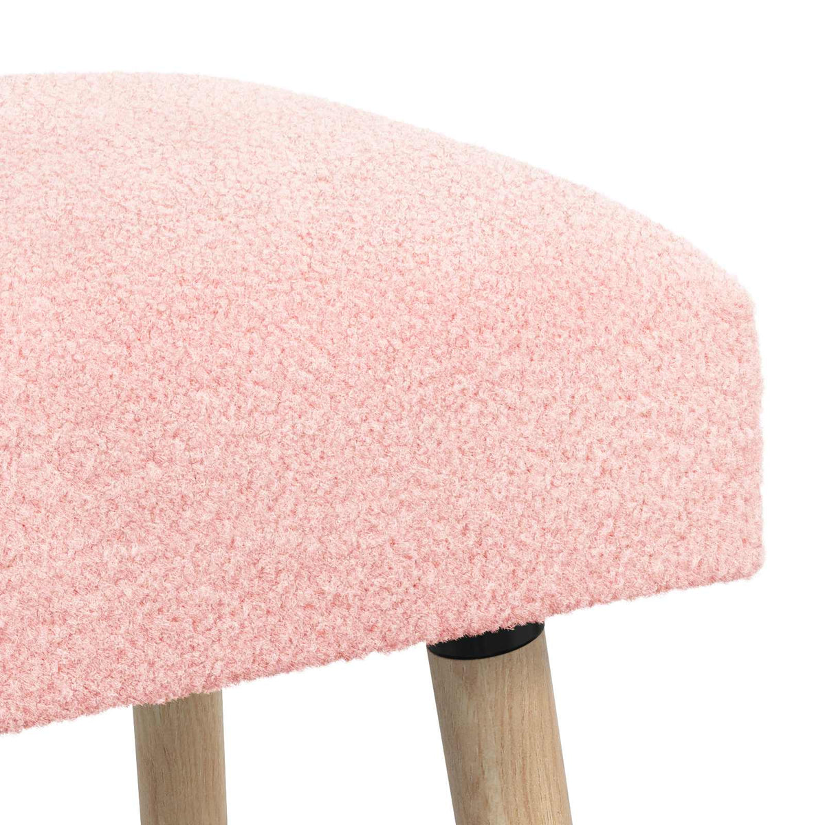 bænk Ensfarvet Lyserød 110 x 40 x 46 cm Bouclé