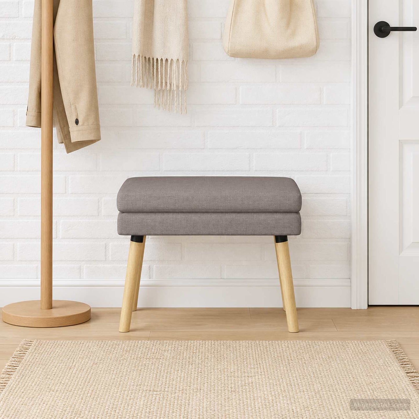 Dobbeltlagret bænk Gråbrun 60 x 40 x 46 cm Stof