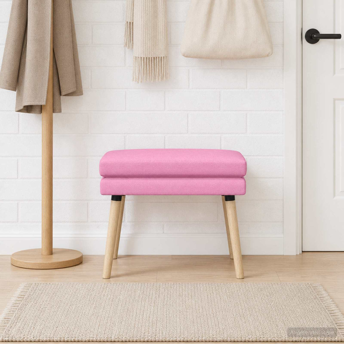 Dobbeltlagret bænk Lyserød 60 x 40 x 46 cm Stof
