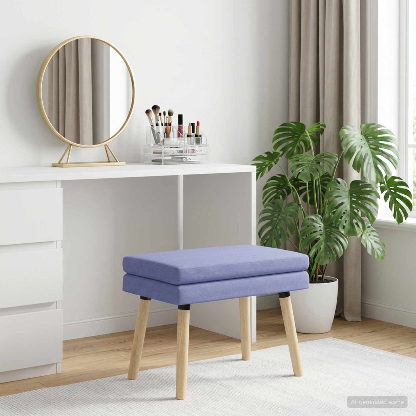 Dobbeltlagret bænk Jeans blå 60 x 40 x 46 cm Stof