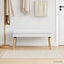 Dobbeltlagret bænk Hvid 110 x 40 x 47 cm Stof