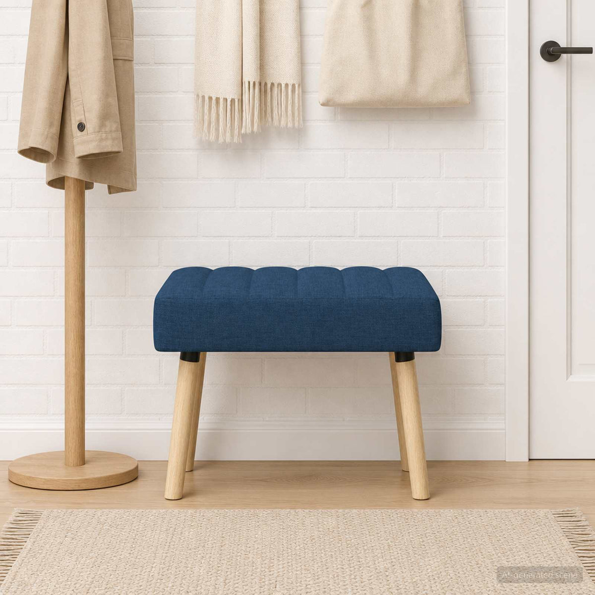Kanalpuddet Bænk Blå 60 x 40 x 45 cm Stof