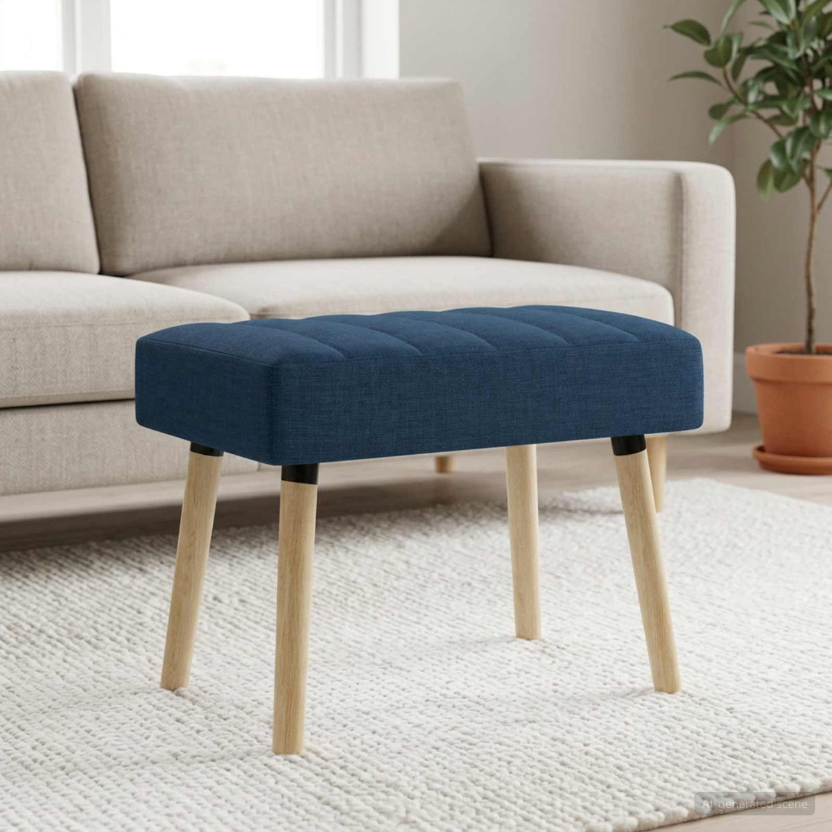 Kanalpuddet Bænk Blå 60 x 40 x 45 cm Stof