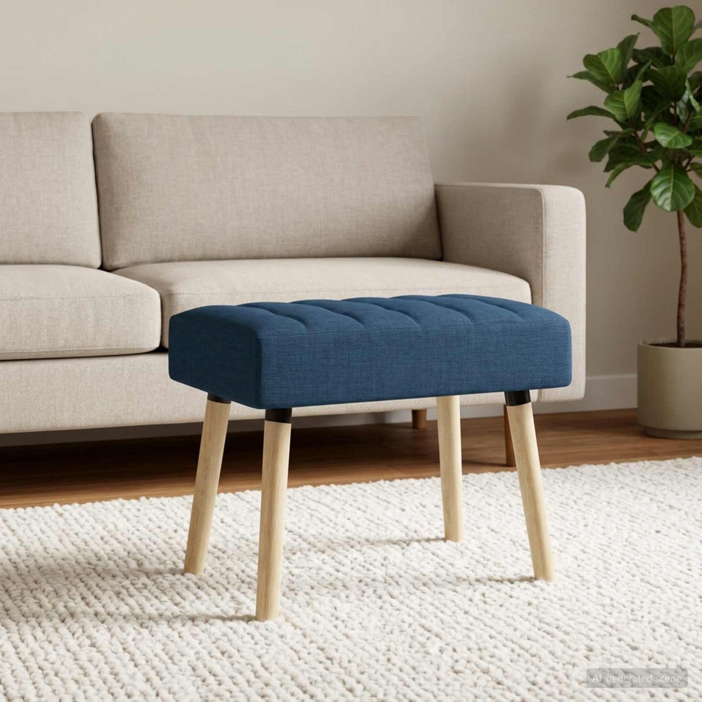 Kanalpuddet Bænk Blå 60 x 40 x 45 cm Stof