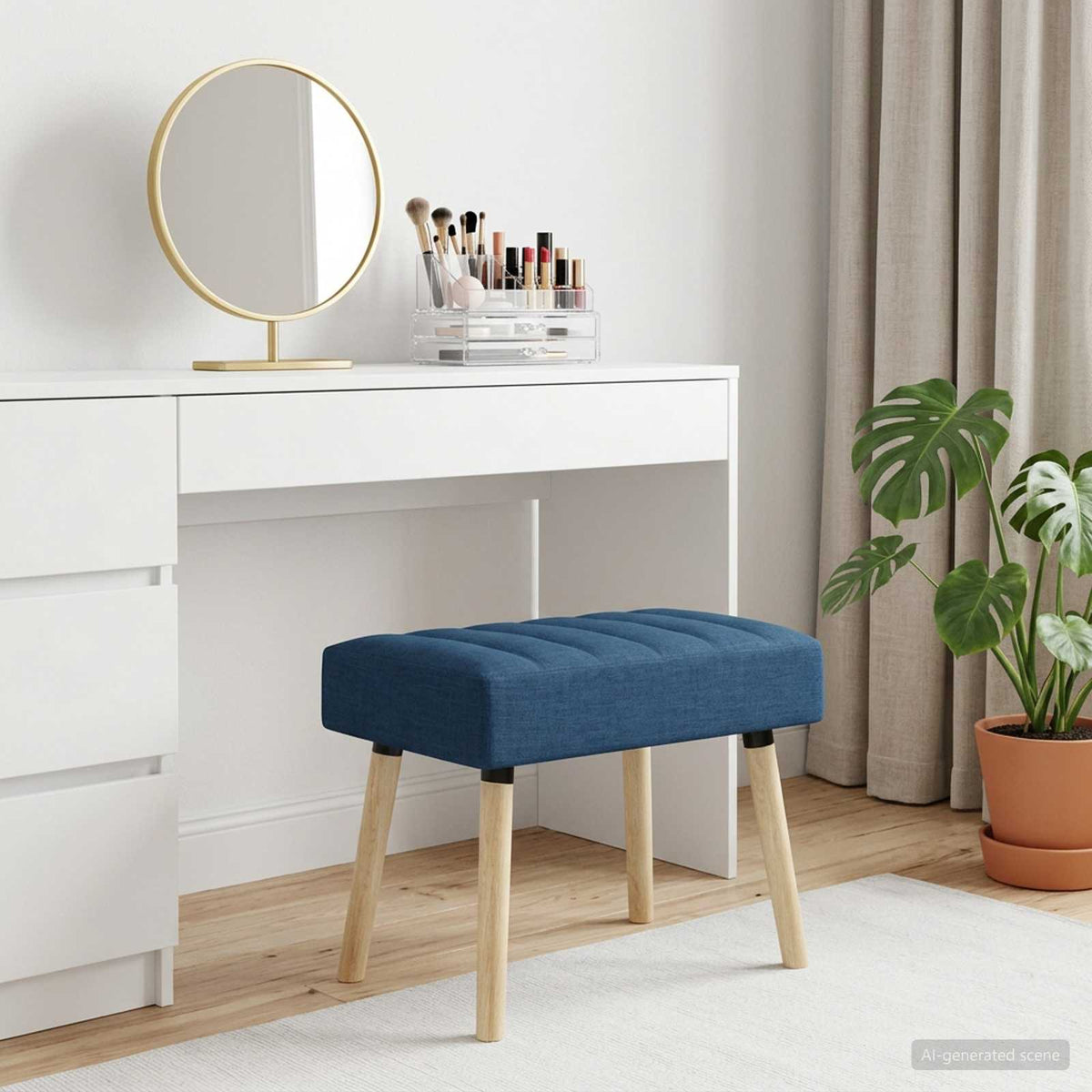 Kanalpuddet Bænk Blå 60 x 40 x 45 cm Stof