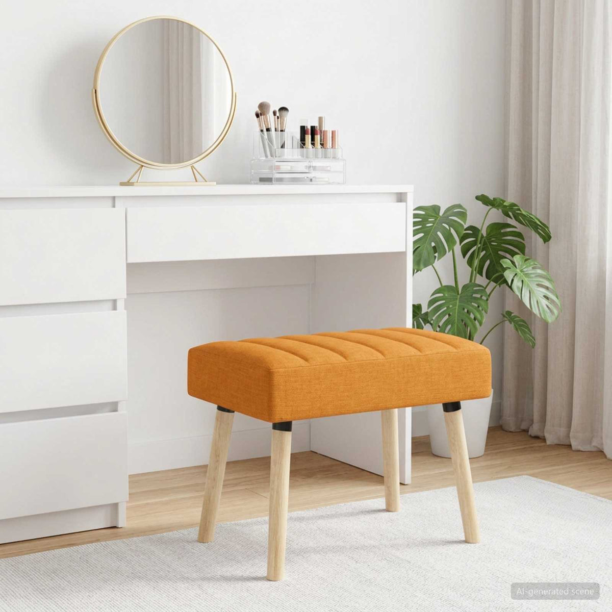 Kanalpuddet Bænk Mørk Gul 60 x 40 x 45 cm Stof