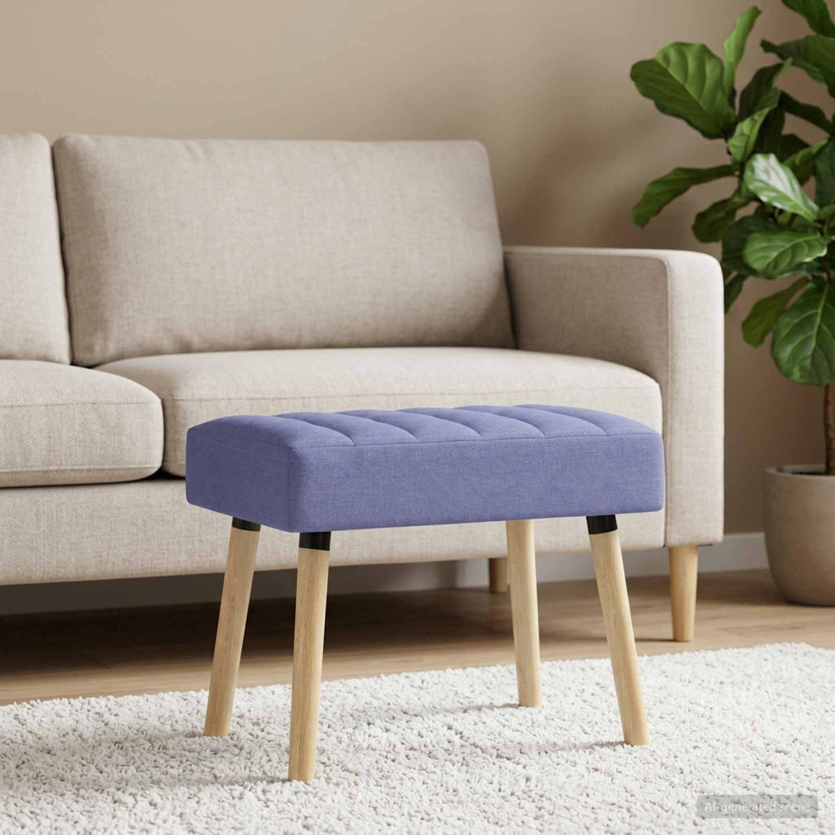 Kanalpuddet Bænk Jeans blå 60 x 40 x 45 cm Stof