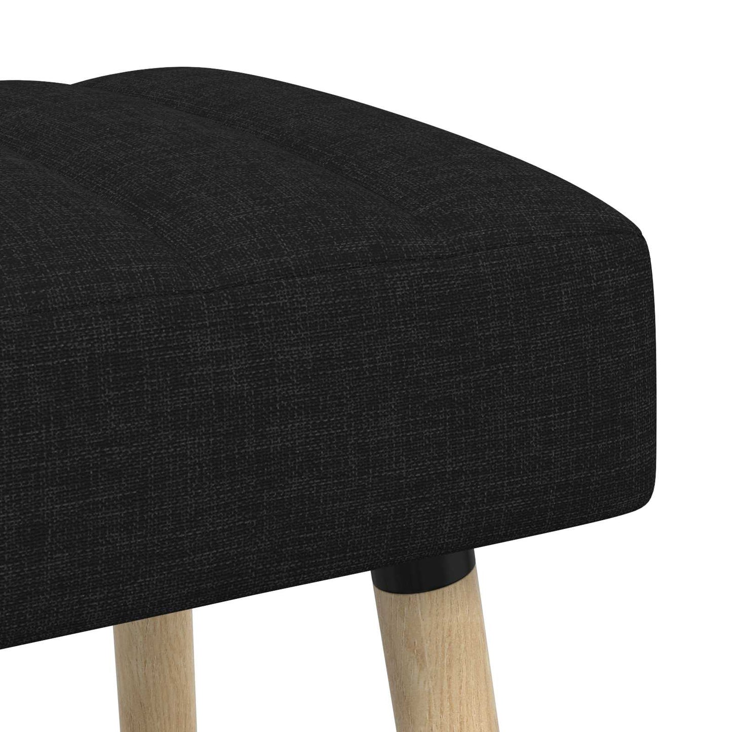 Kanalpuddet Bænk Sort 80 x 40 x 46 cm Stof