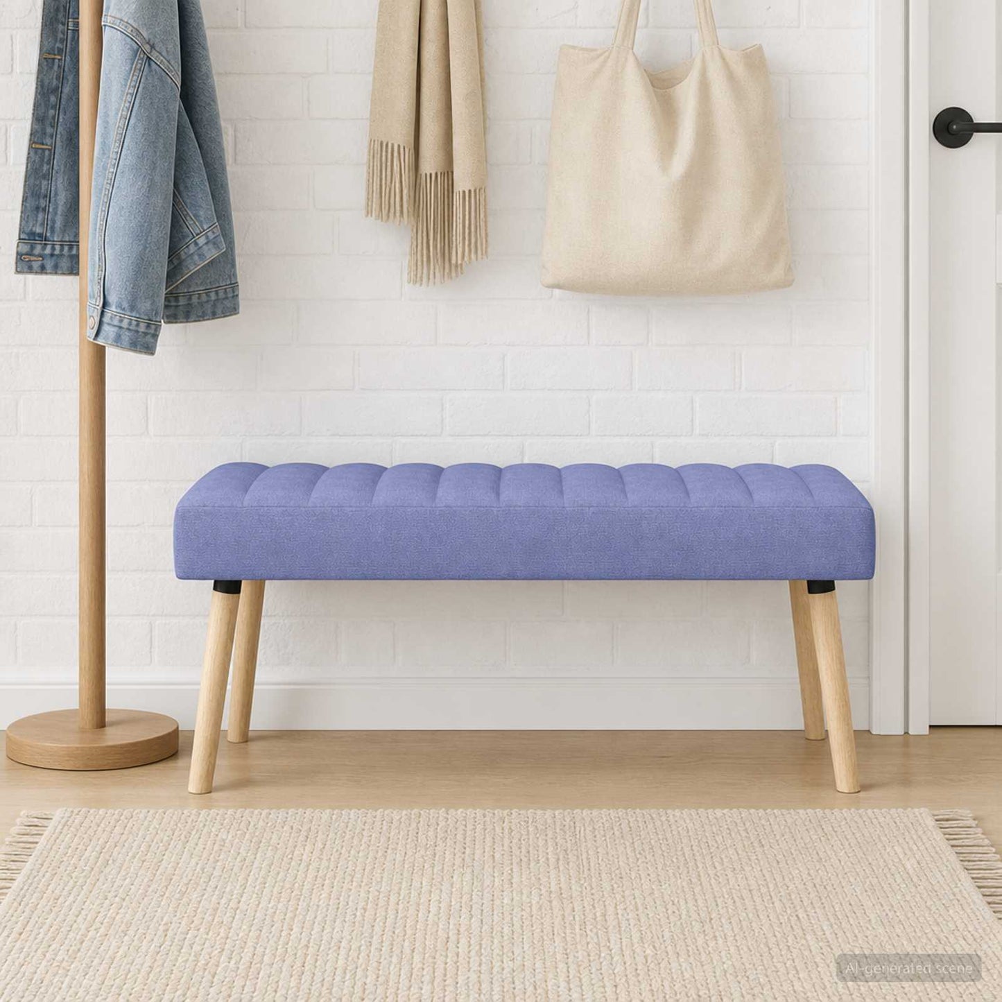 Kanalpuddet Bænk Jeans blå 110 x 40 x 46 cm Stof