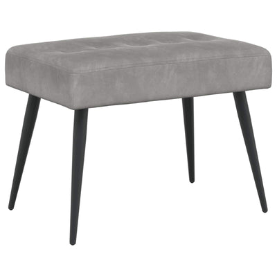 Bænk med knap tufting Lysegrå 60 x 40 x 45 cm Fløjl