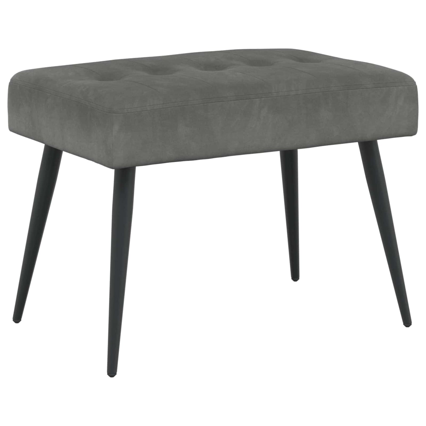 Bænk med knap tufting Mørkegrå 60 x 40 x 45 cm Fløjl