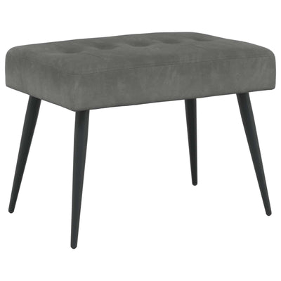 Bænk med knap tufting Mørkegrå 60 x 40 x 45 cm Fløjl