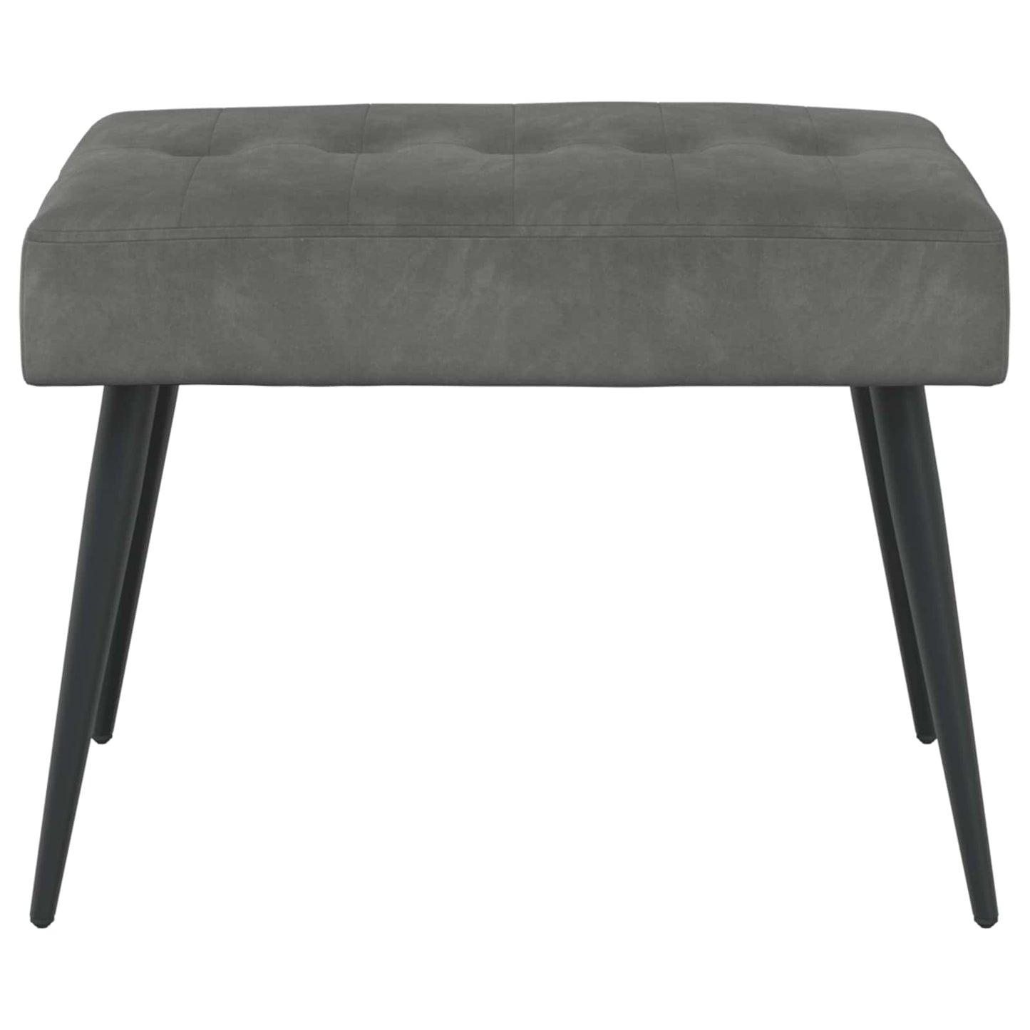 Bænk med knap tufting Mørkegrå 60 x 40 x 45 cm Fløjl