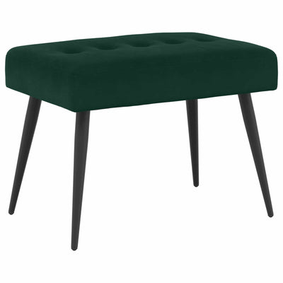 Bænk med knap tufting Mørkegrøn 60 x 40 x 45 cm Fløjl