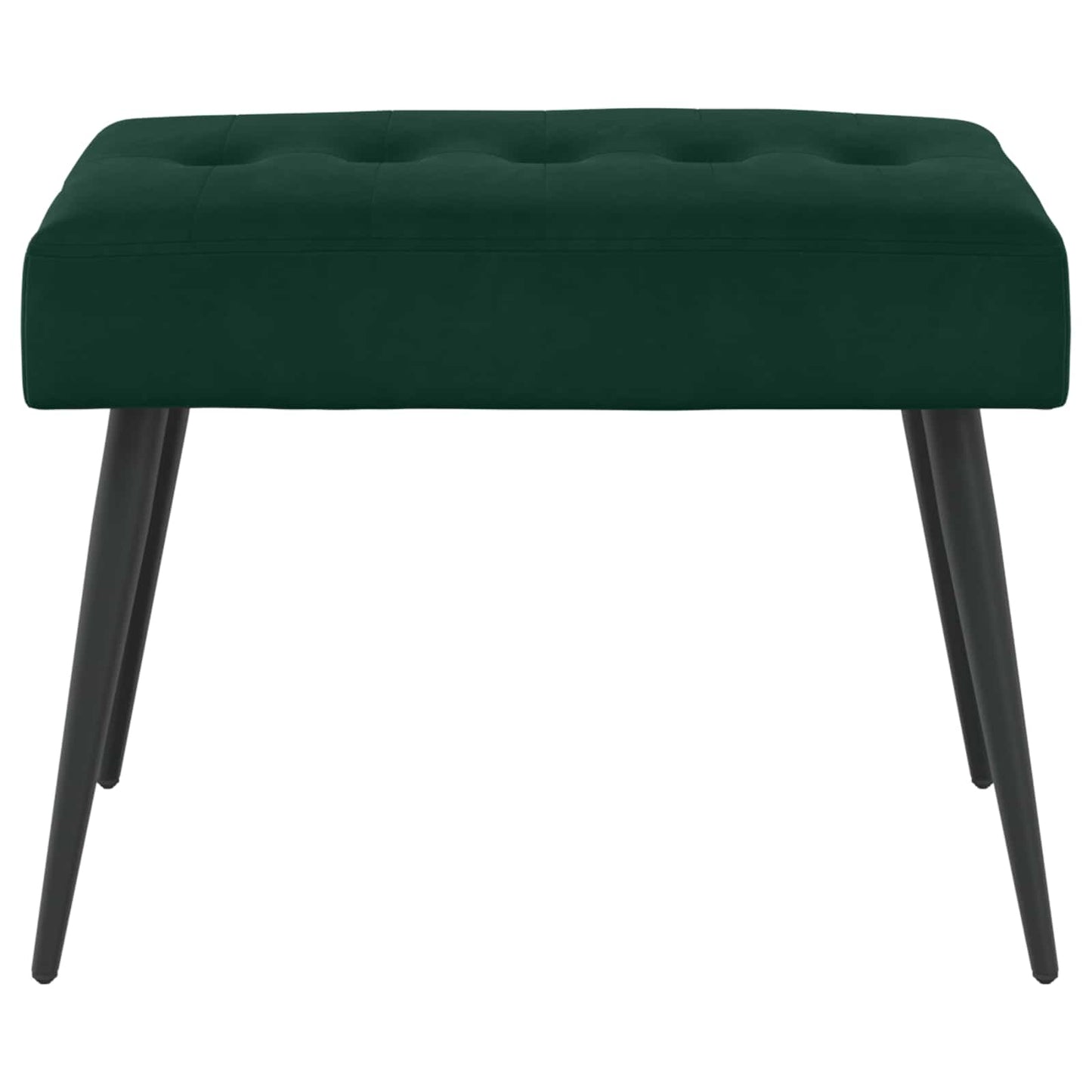 Bænk med knap tufting Mørkegrøn 60 x 40 x 45 cm Fløjl
