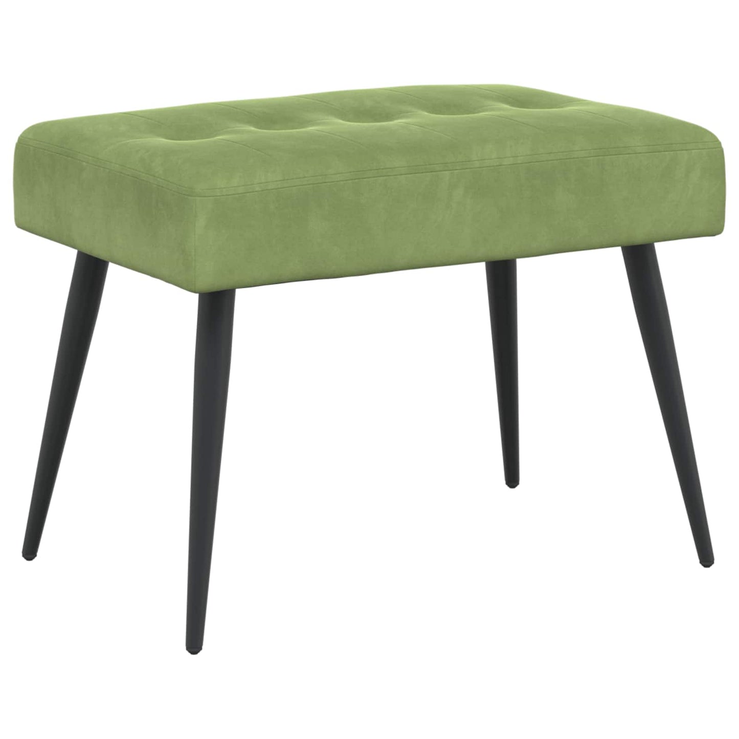 Bænk med knap tufting Lys grøn 60 x 40 x 45 cm Fløjl